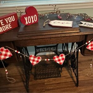 Red and White Heart Garland